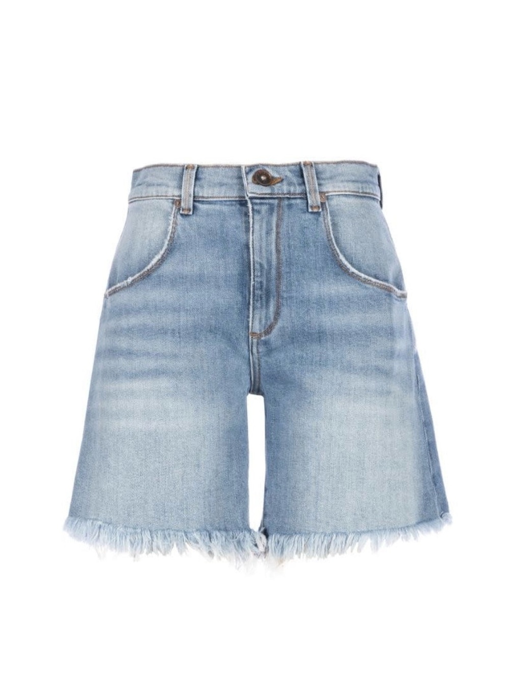Edyson Delon High Rise Short Women's Frayed Denim Jean Shorts in Blue